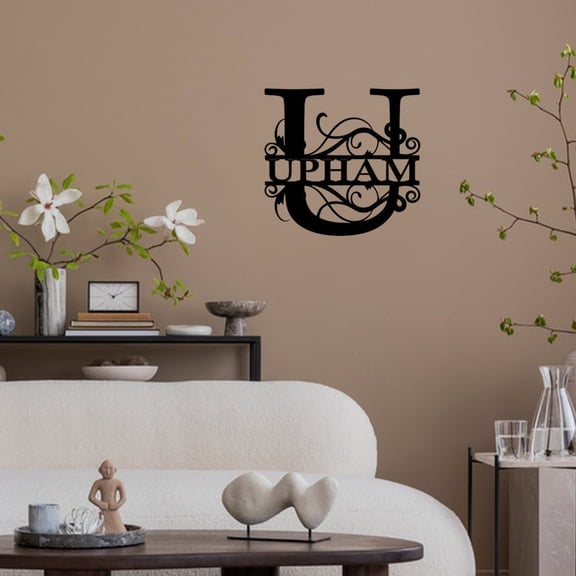 Personalized Metal Letter Wall Decoration, Iron Art Surname Sign for Indoor and Outdoor Decor, Powder Coated Family Initial for Porch, Living Room, or Garden