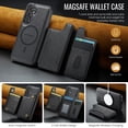 thumbnail image 4 of Allytechgroup 2 In 1 Wallet Phone Case for Samsung Galaxy S24 Ultra Plus, Compatible with Magsafe RFID Blocking Cover with 7 Cards Slots Stand Protective Business Type Case for Women Men, Black, 4 of 10