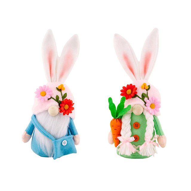 Gnomos decoraciones de Pascua de Primavera YONGSHENG 2 uds Conejito de peluche Tomte escandinavo