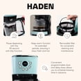 thumbnail image 4 of Haden Coffee Maker & Heritage 4 Slice Wide Toaster, Turquoise & Chrome, 4 of 10