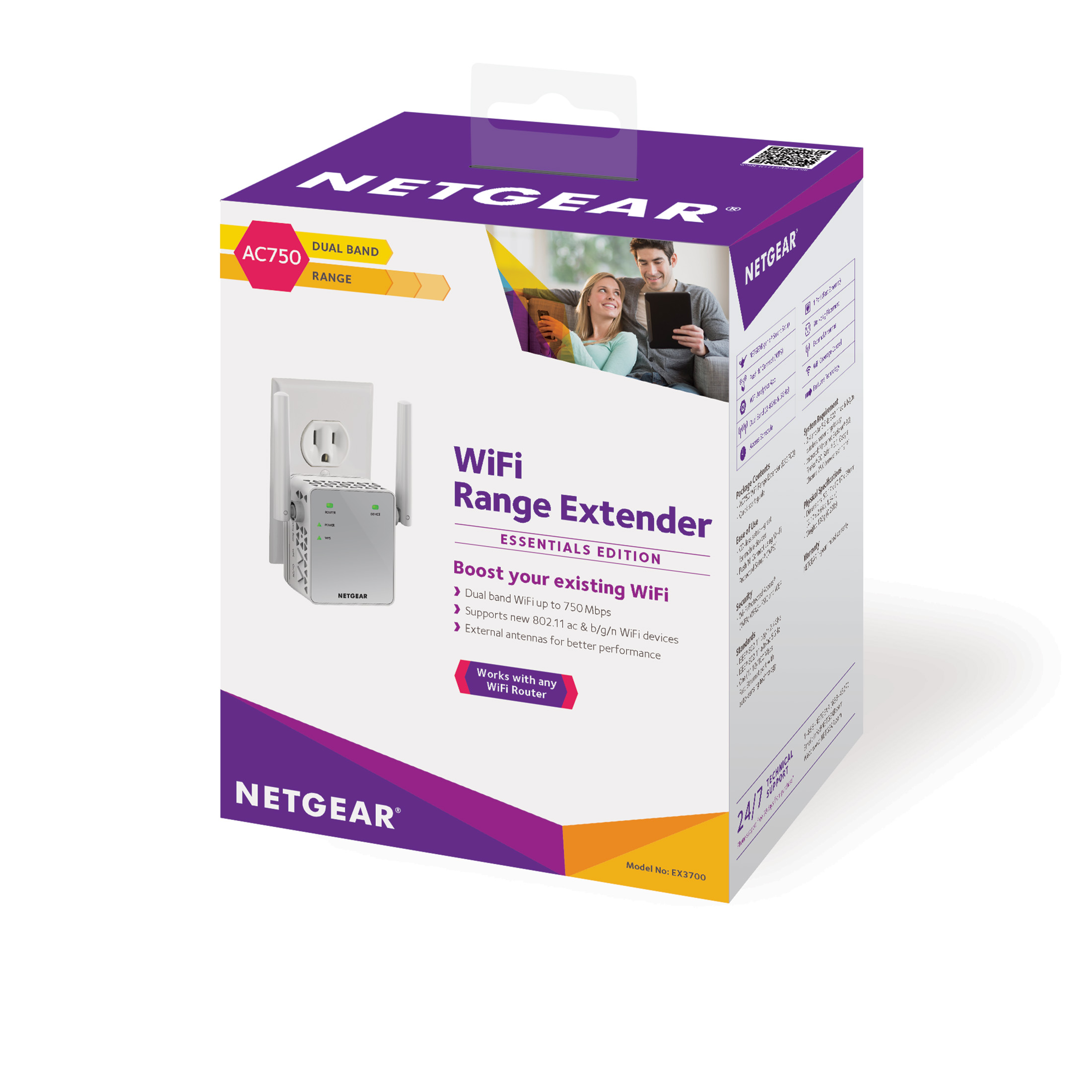 NETGEAR - AC750 WiFi Range Extender and Signal Booster, Wall-Plug, 750Mbps (EX3700) - image 7 of 7