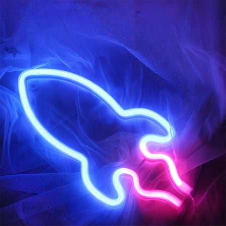 

Halloween Decorations Savings! CWCWFHZH Neon Rocket Shape Wall Lamp Bedroom Home Party Bar Halloween Decoration