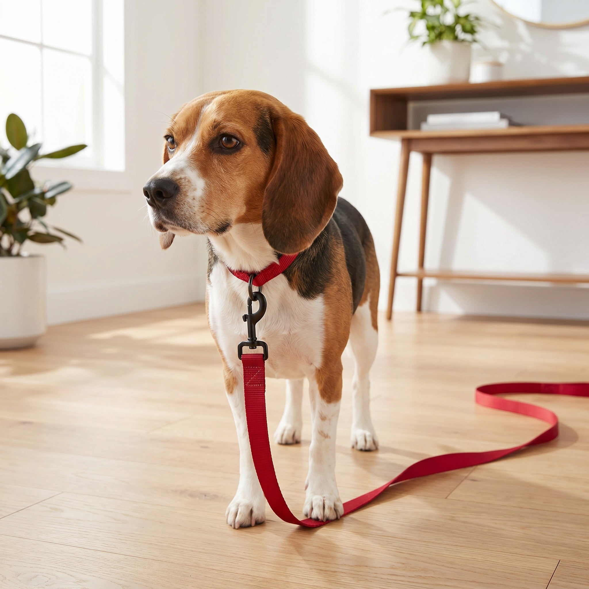 (2 pack) Vibrant Life 6 ft Solid Polyester Leash, Red, Medium / Large