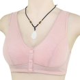 thumbnail image 2 of CHOK Front Closure Bras for Women Plus Size Wireless Padded Plus Size Wire Free Bras Beige 4XL, 2 of 3