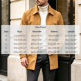 thumbnail image 3 of WIZUTIZ Men's Suede Mid Length Trench Coat Full Zip Stand Collar Jacket with Pockets Fall Winter Fashion Outerwear, 3 of 8