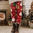 thumbnail image 2 of Dmsael Womens Outfits Christmas Leggings For Women Casual Fashion Xmas Santa Printed Sports Tight Full Length Yoga Pants Soft Stretchy Tummy Control Legging Wine,XL, 2 of 6