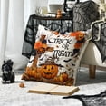 thumbnail image 2 of Sm:)e Trick or Treat Ghost Pumpkin Bat Cross Halloween Pillow Covers 18x18 Inch Set of 2, Cushion Covers for Sofa Home Decor, 2 of 6