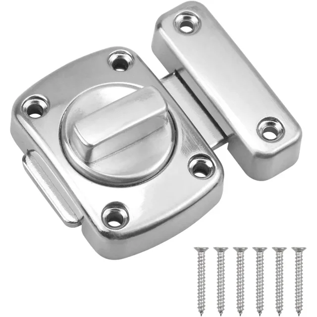 ZHAOCHENG Pestillo de puerta Cerraduras pequeñas Cerradura de puerta de seguridad Pestillos de aleación de zinc Pestillo para puerta Baño Dormitorio Inodoro con 6 tornillos, Pestillo de puerta pequeño