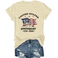 thumbnail image 4 of Helii Independence Day 250th Anniversary USA Shirt Womens 4th of July 1776-2026 T-Shirts Patriotic Shirts American Flag Graphic Top Summer Tops Beige S, 4 of 5
