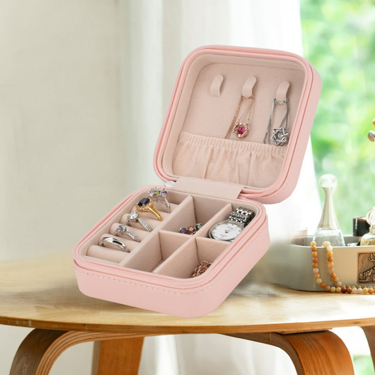 Mini Jewelry Box Storage Box Pu Leather Small Organizer For - Temu