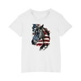 thumbnail image 2 of Toddler Independence Day T-Shirt Kids Patriotic Short Sleeve Shirt Boys Girls Summer Casual Round Neck Cotton Top White 4-5 Years, 2 of 7