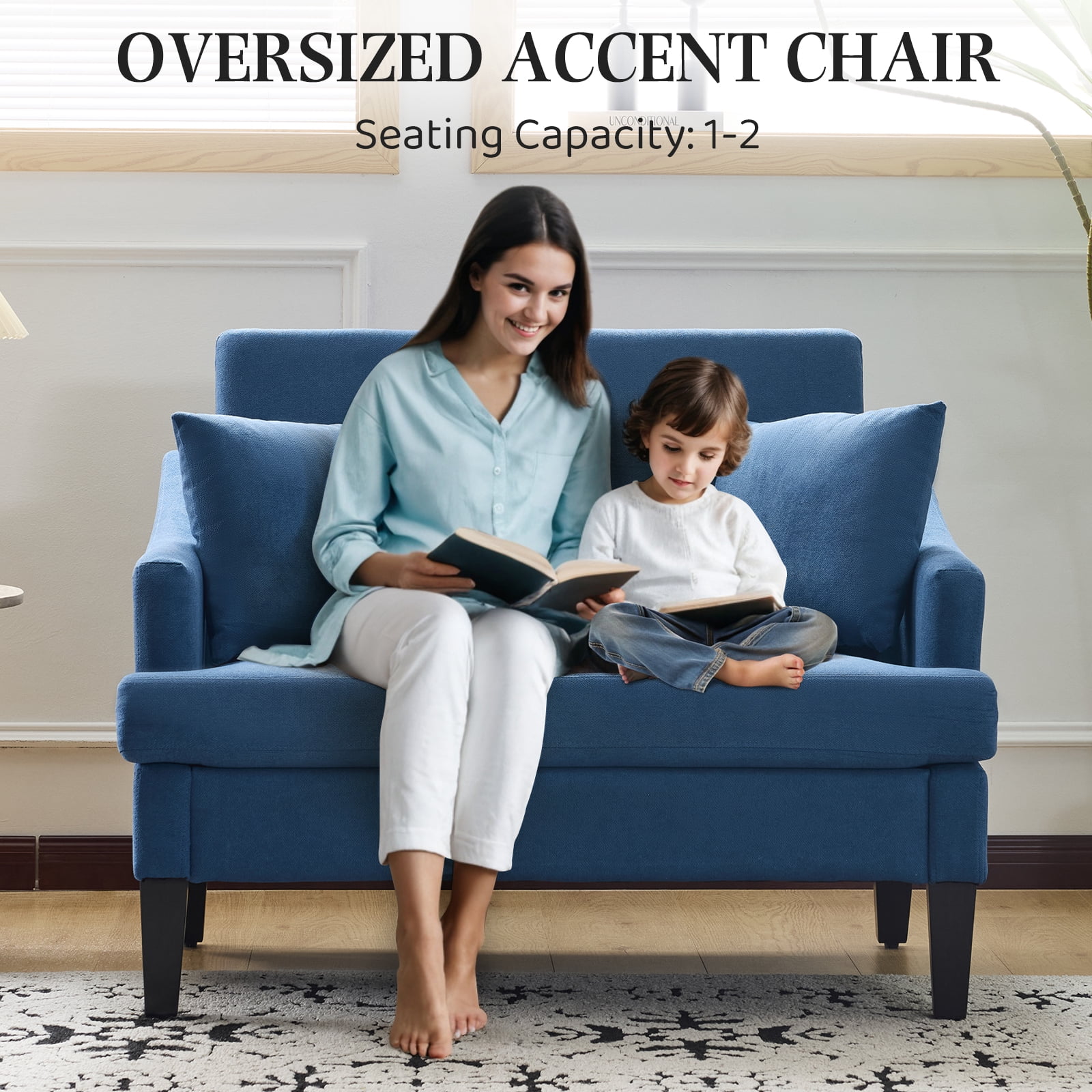 Bezseller 41" Oversized Accent Chair for Living Room, Bedroom, Blue