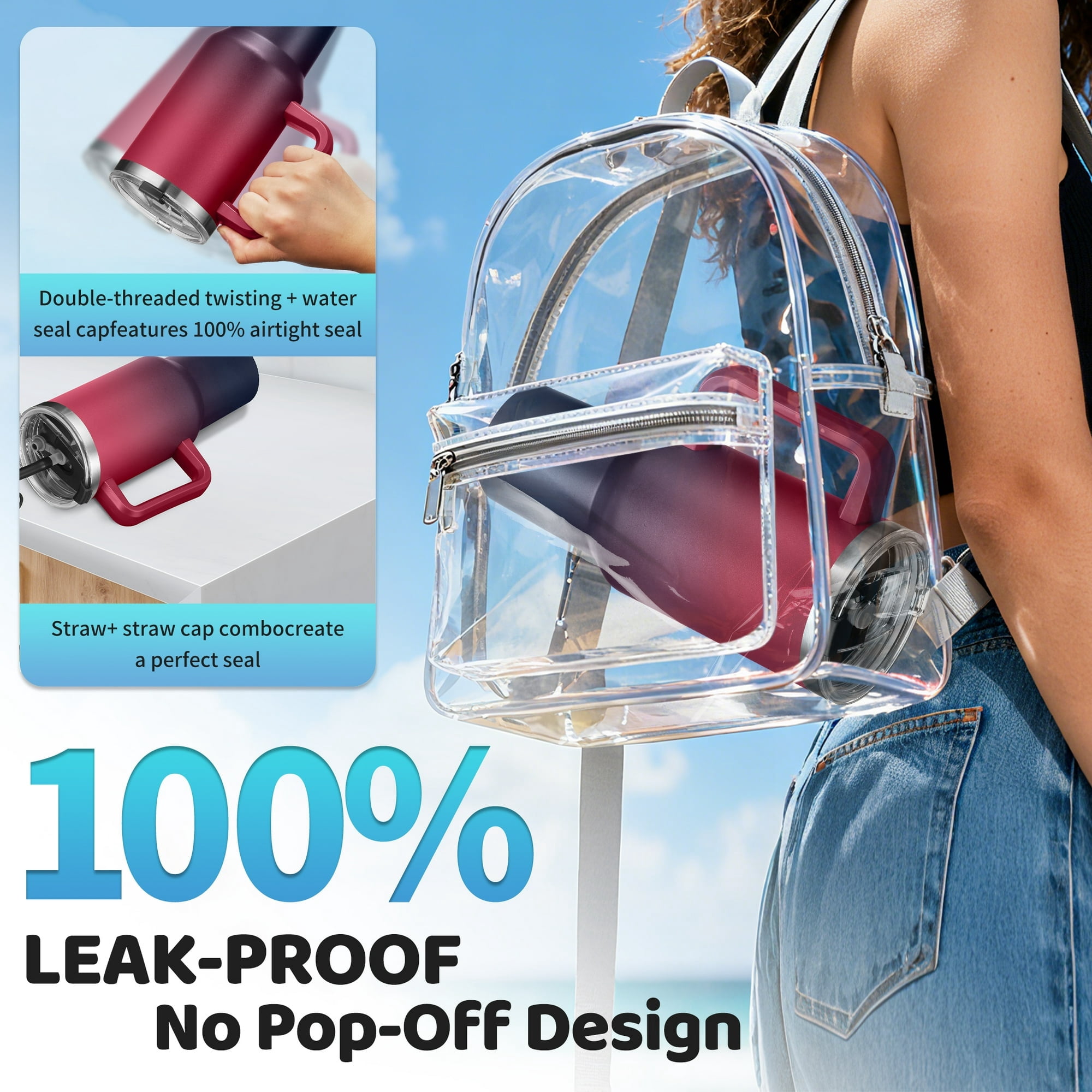 40oz Tumbler with Handle and Straw for Women & Men, Insulated Stainless Steel Coffee Mug, Keeps Cold 34H Hot 10H, Leakproof Travel Cup for Office Gym Car