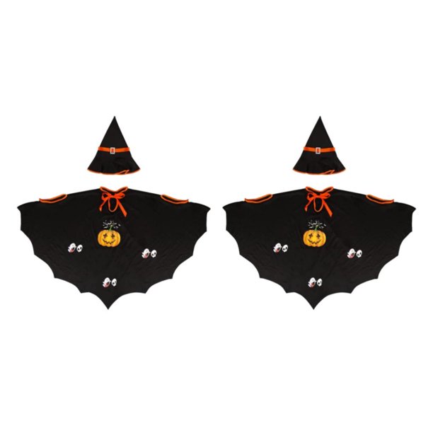 Ounissouiy Accesorios De Halloween Para Fiestas Unisex Y Fiestas Temáticas Disfraz De Halloween Niños Cosplay Hombre Negro 2Conjunto