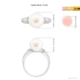 thumbnail image 5 of ANGARA Freshwater Cultured Pearl Ring with Pave-Set Diamonds in 14K White Gold for Women | June Birthstone, Birthday, Anniversary, Jewelry Gift for Women | Pearl Ring, 5 of 8