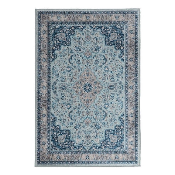 Linon Eclipse Macon Woven Polyester 3'3"x 5' Rug in Blue