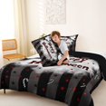 thumbnail image 4 of Feelyou Happy Halloween Ghost Full Size Comforter Sets, Spooky Candy Bedding Comforter Set, Black Red, Black Reversible, 3 Pieces, 1 Comforter and 2 Pillowcases, 4 of 7