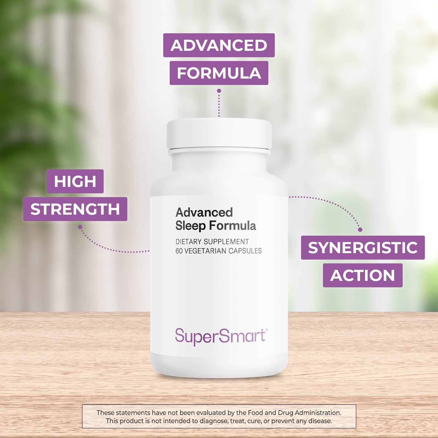 SuperSmart - Advanced Sleep Formula - with Melatonin, Valerian Root - Sleep Aid Supplement | Non-GMO & Gluten Free - 60 Vegetarian Capsules