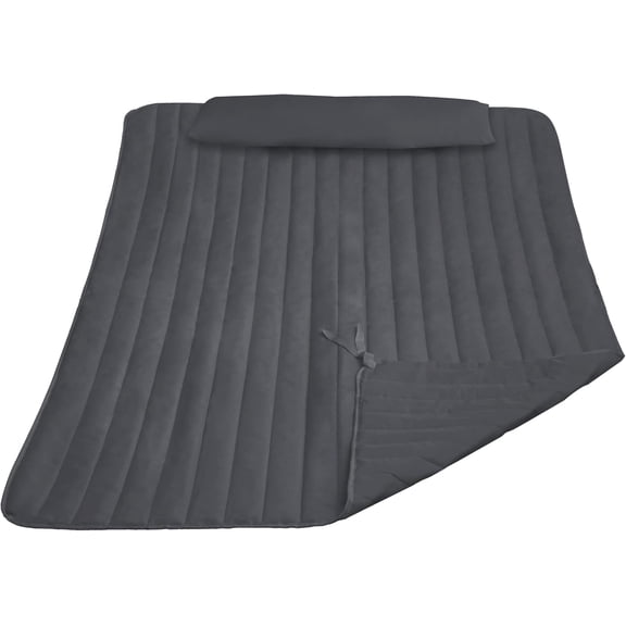 2 Person Hammock Pad and Pillow Set Double Polyester Quilted 78 x 55 Inches for Rope Hammock Dark Grey