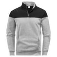 thumbnail image 3 of Chiccall Men's Mock Neck Sweatshirts Casual Colorblock Quarter Zip Quilted Sweatshirt Pullover, 3 of 8