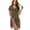 Brown Leopard, variant on Tiger Stripes Summer Women's Nightgown Short Sleeve Knee-Length Button-Down Sleepshirt Soft Breathable Comfortable Lounge Dress Lightweight Casual Sleepwear