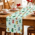 thumbnail image 5 of Teal Cartoon Truck Table Runner 90 Inches, Funny Cute Colorful Car Tree Polka Dot Bed Runner Dresser Scarves Tabletop for Indoor Outdoor Parties/Ceremony/Banquet, 13" x 90", 5 of 9