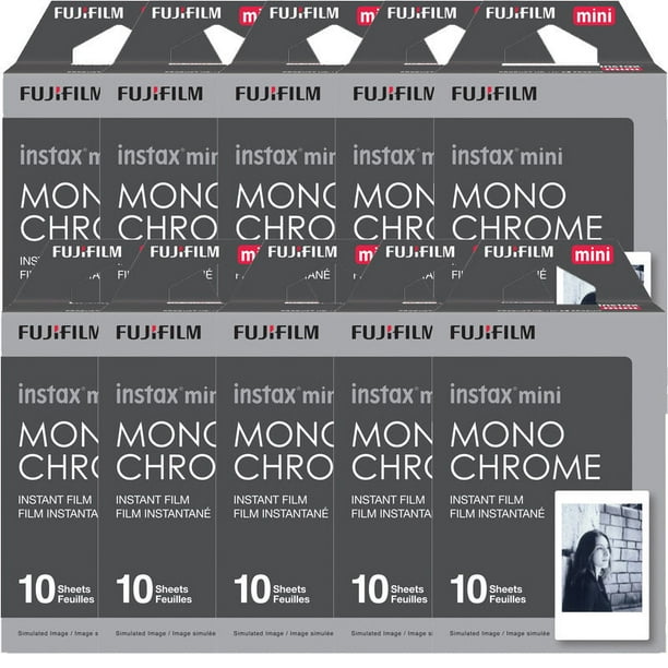 100 Prints Fujifilm instax B&W Monochrome Instant Film f/ 9 8 7s 70 90 SP-2 -