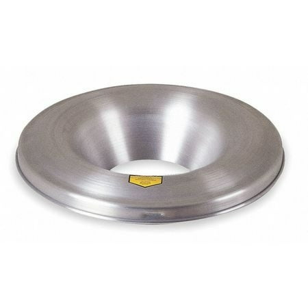 JUSTRITE 26530 Trash Can Top,Funnel,Stays Open,Slvr