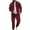 Wine, variant on Men Waffle Track Suits 2 Piece Set Casual Long Sleeve Button Down Sweatsuits Solid Athletic Jogging Suit Sets