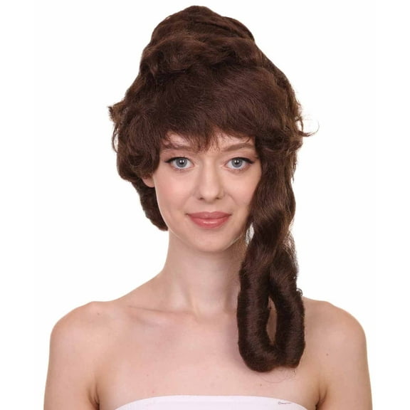 HPO Adult Women's Colonial Lady's 18th Century Curly Wig | Multiple Color Historical Cosplay Wig | Premium Breathable Capless Cap
