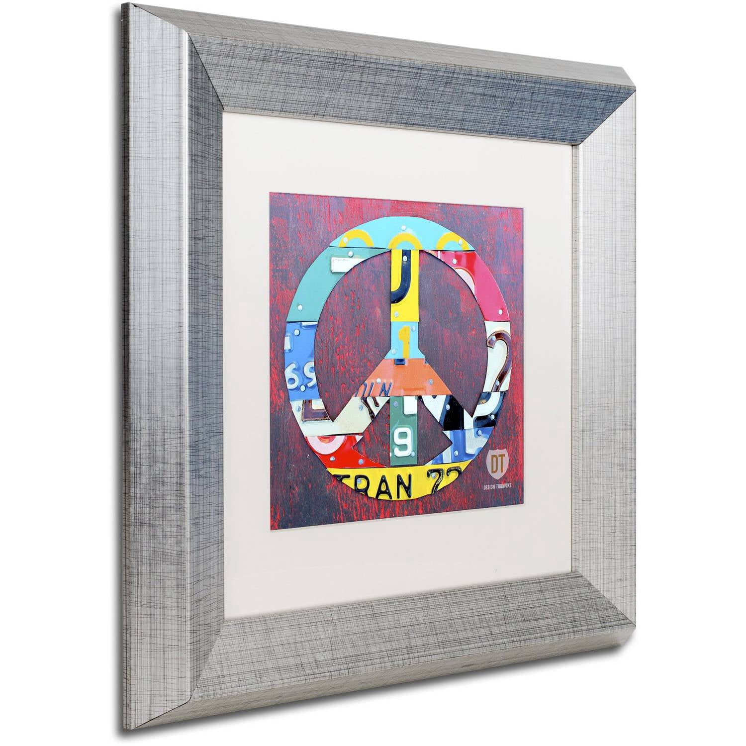 Trademark Fine Art 'Peace' Canvas Art by Design Turnpike, White Matte, Silver Frame