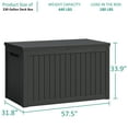 thumbnail image 7 of Devoko 230 Gallon Outdoor Box Deck Plastic Resin Storage Box Large Capacity, Black, 7 of 7