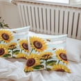 thumbnail image 7 of Waterproof Throw Pillow Covers Set of 2, 24x24 Inch Sunflower Bee Decorative Pillowcases Outdoor Pillow Slip Cushion Covers Set for Couch Tent Blue Striped Spring Farm Botanical Art, 7 of 7
