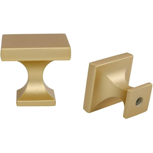 Homdiy 25 Pack Gold Knobs Square Drawer Knobs Solid Kitchen