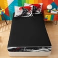 thumbnail image 4 of meiyoeat Cherry Blossom Zipper Queen Comforter Set With Fitted Sheet And 2 Pillowcases For Kids,Japanese Samurai Ink Design Zipper Bedding Set,Black Reversible,4Pcs, 4 of 7