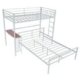 thumbnail image 4 of Cfowner Twin Over Full Bunk Bed with Desk and Ladder, Metal Bunk Beds Frame for Bedroom Dorm, 4 of 6