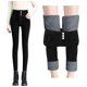 thumbnail image 1 of Pantalones largos Haren Gibobby de cintura alta para Mujer sueltos gruesos cálidos de felpa rectos Black L/28, 1 of 5