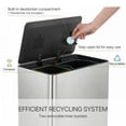 thumbnail image 6 of Innovaze 16 Gallon Stainless Steel Kitchen Trash Can, Dual 30L Compartments with Soft-Close Lid, Foot Pedals, Removable Buckets & Fingerprint-Resistant Finish, Silver, 6 of 7