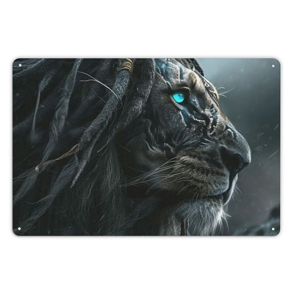 Wall Art Poster Home Decor Funny Retro Metal Tin Sign Wall Decor For Bar Garage Man Cave Cafe Pub - Majestic Lion Iron Art Painting 12*8in 12x8in