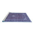 thumbnail image 2 of Ahgly Company Machine Washable Indoor Round Persian Blue Traditional Area Rugs, 4' Round, 2 of 4