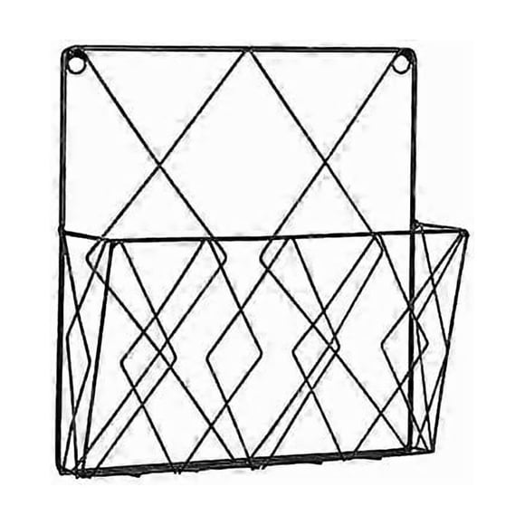 Wall Mounted Magazine Rack, Magazine Storage Shelf, Black Metal Baskets, Decorative Shelf for Office, Living Room, Bedroom
