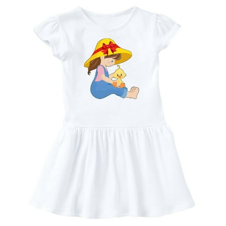 

Inktastic Farming Girl with Baby Chick Gift Baby Girl Dress
