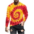 thumbnail image 2 of PNTUTB Men's Fashion Tie-dye Print Crew Neck Pullover Casual Long Sleeve Comfortable Breathable Tops, 2 of 6