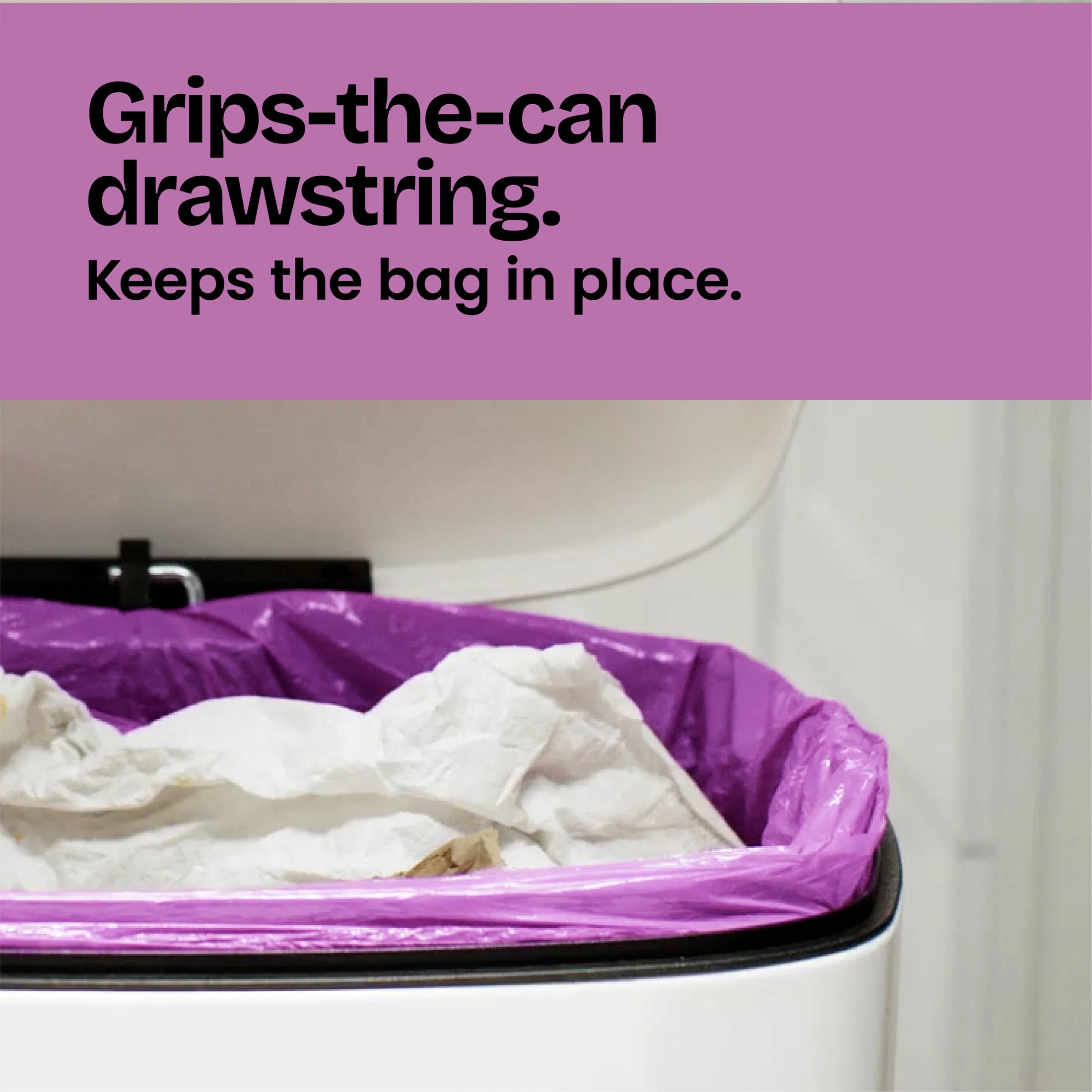 Glad ForceFlex Tall Kitchen Drawstring Trash Bags, 13 Gallon, Purple, Moonlight Breeze, 120 Count