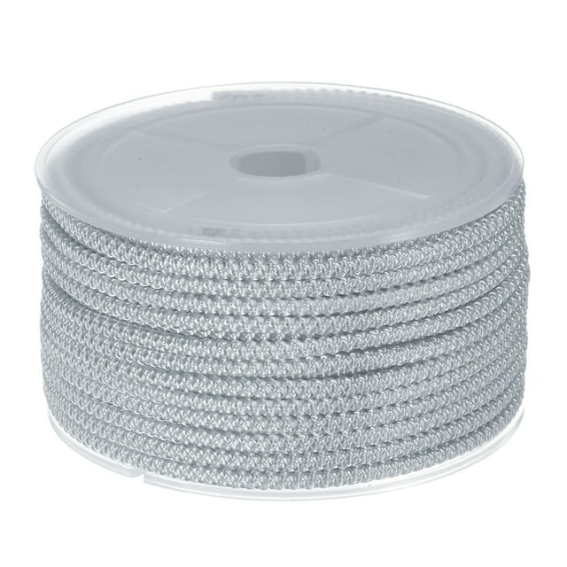 Unique Bargains Nylon Beading Thread Cord 3mm Extra Strong Braided Nylon String for Necklace Crafting 10M/33 Feet, Pale Grey