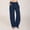 A_ Dark Blue, variant on Women's Summer Fashion Drawstring Linen Pants Loose Wide Leg Casual Breathable Trousers Mint Green M