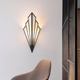 thumbnail image 1 of Luces de pared de hierro, lámpara de pared moderna de dormitorio interior E14, lámparas de lámpara de color blanca fría con bombilla de maíz de 6000-6500K para Negro Colco Aplique de pared, 1 of 7