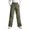 Green, variant on Women's Convertible Cargo Pants Zip-Off Wide Leg Casual Outdoor Utility Trousers with Pockets
