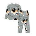 thumbnail image 2 of Kll Funny Beagle Active Dog Print Women'S Long Sleeve Pajamas With Pants Sleepwear Loungewear 2 Set-Xx-Large, 2 of 9