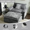 thumbnail image 2 of Gexpusm 40" Chenille Accent Chair with Ottoman - Ultra-Comfy Single Sofa Chair for Living Room, Bedroom & Apartment,Grey, Ideal for Reading and Relaxing, 2 of 6